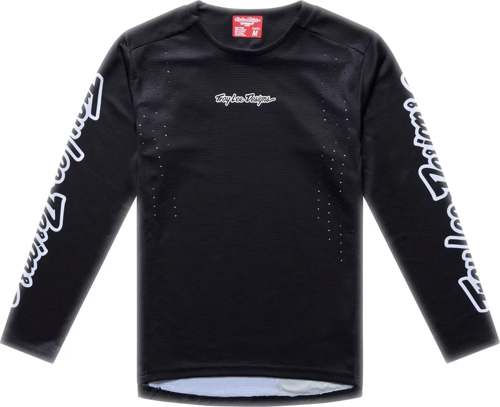 Detský dres s dlhým rukávom TLD Youth Sprint Pro Mono Black