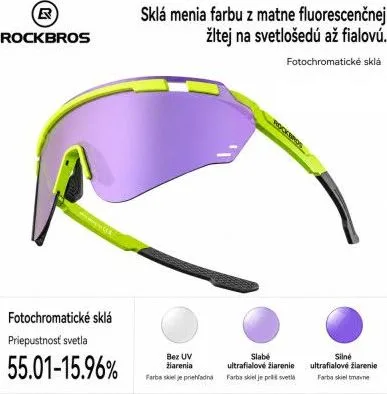 Okuliare RockBros fotochromatické, žlto/čierne