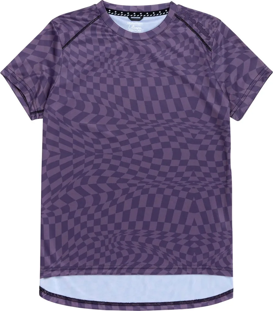 Dámsky dres s krátkym rukávom TLD Lilium Twisted Checkers Deep Purple