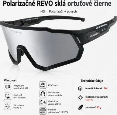 Okuliare Rockbros, detské, čierne