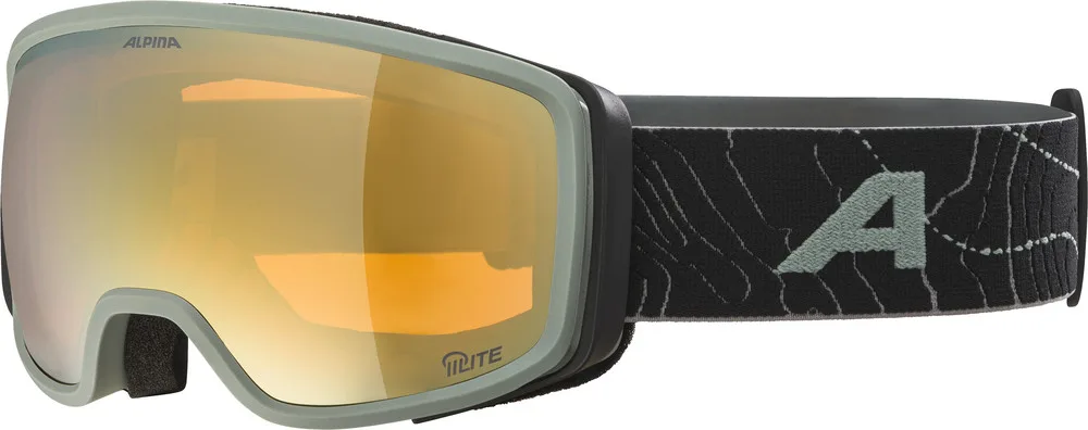 ALPINA Lyžiarske okuliare BIVIO willow-green matt Q-LITE gold