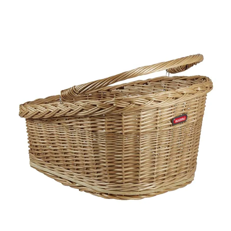 KLICKfix Prútený košík na zadný nosič WICKER BASKET GT hnedý, Hnedá