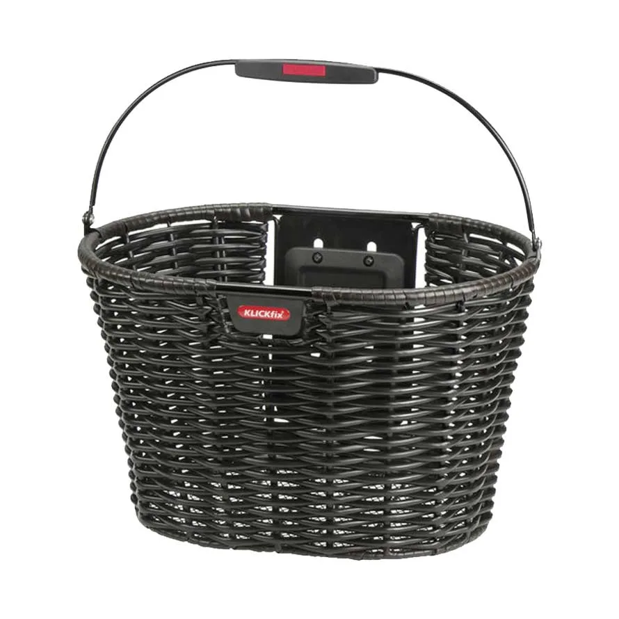 KLICKfix Prútený košík na riadidlá STRUCTURA Black brown, Čierna/Hnedá