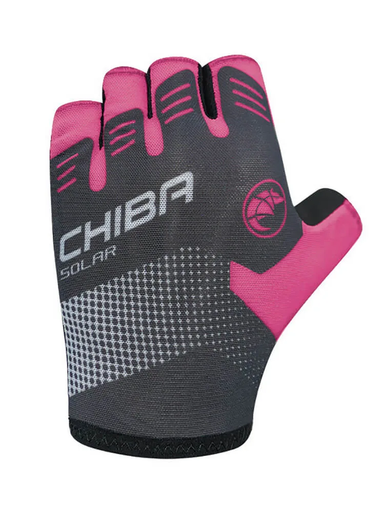 Chiba Cyklistické rukavice Solar magenta PINK M, Čierna/Ružová