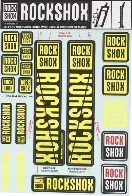 Sada nálepiek RockShox 35 mm DC NE01 Yellow
