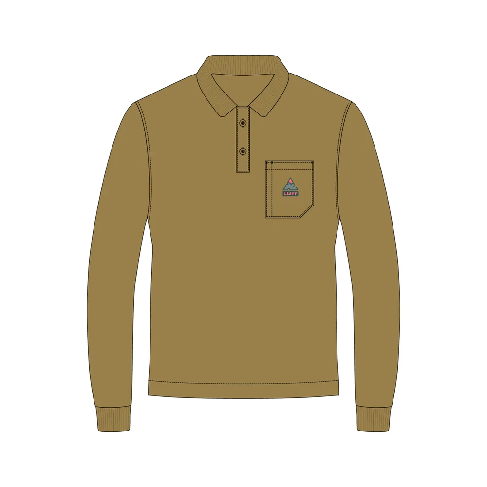 LEATT Polo tričko Team dlhý rukáv, Brass Brown