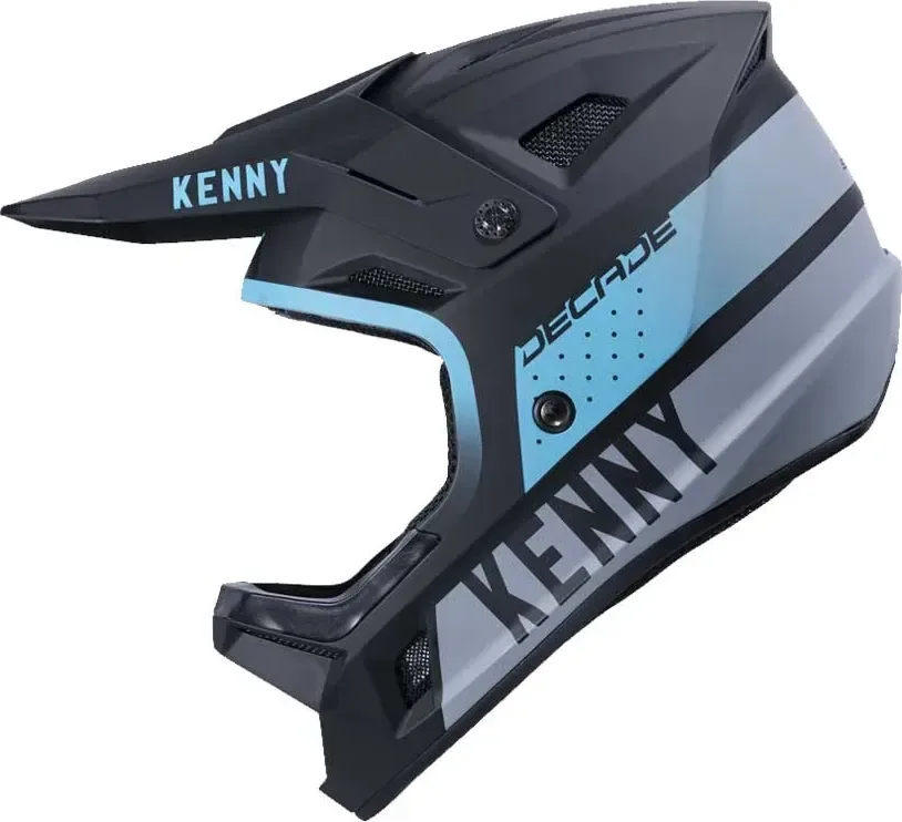 KENNY Cyklistická prilba DECADE Smash black turquoise mat S, Čierna/Sivá/Modrá
