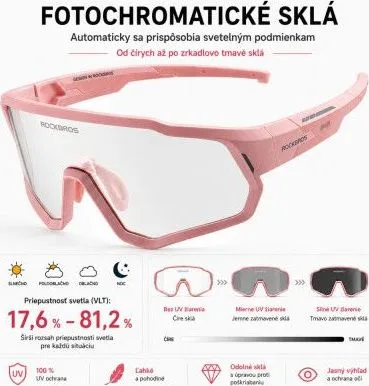 Okuliare Rockbros, detské, fotochromatické, ružové
