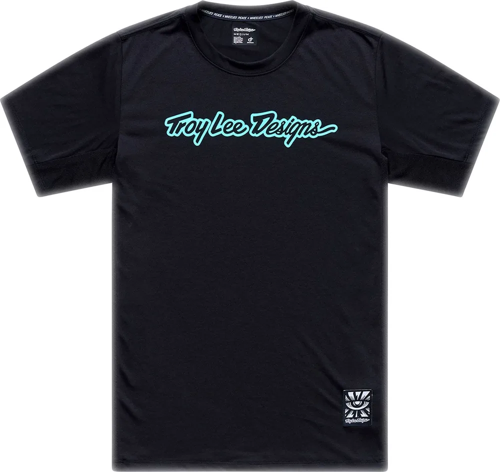 Pánsky dres s krátkym rukávom TLD Skyline Ride Tee Signature Black / Real Teal