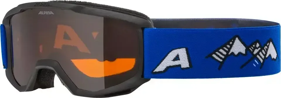 ALPINA Lyžiarske okuliare detské PINEY black blue matt/orange