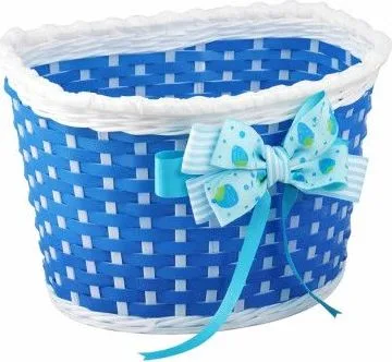 Košík predný plast, detský, modro/biely