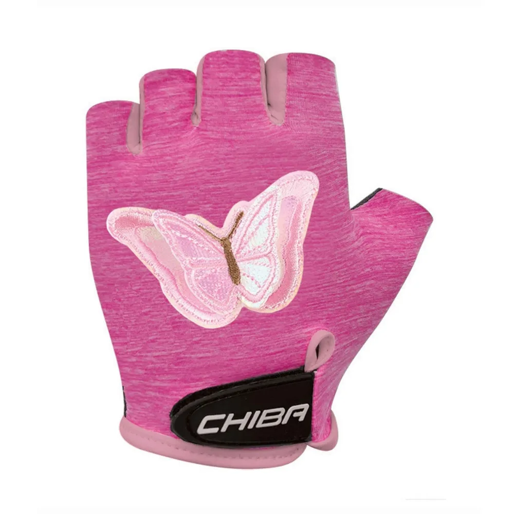 Chiba Detské cyklistické rukavice Cool Kids butterfly S, Ružová