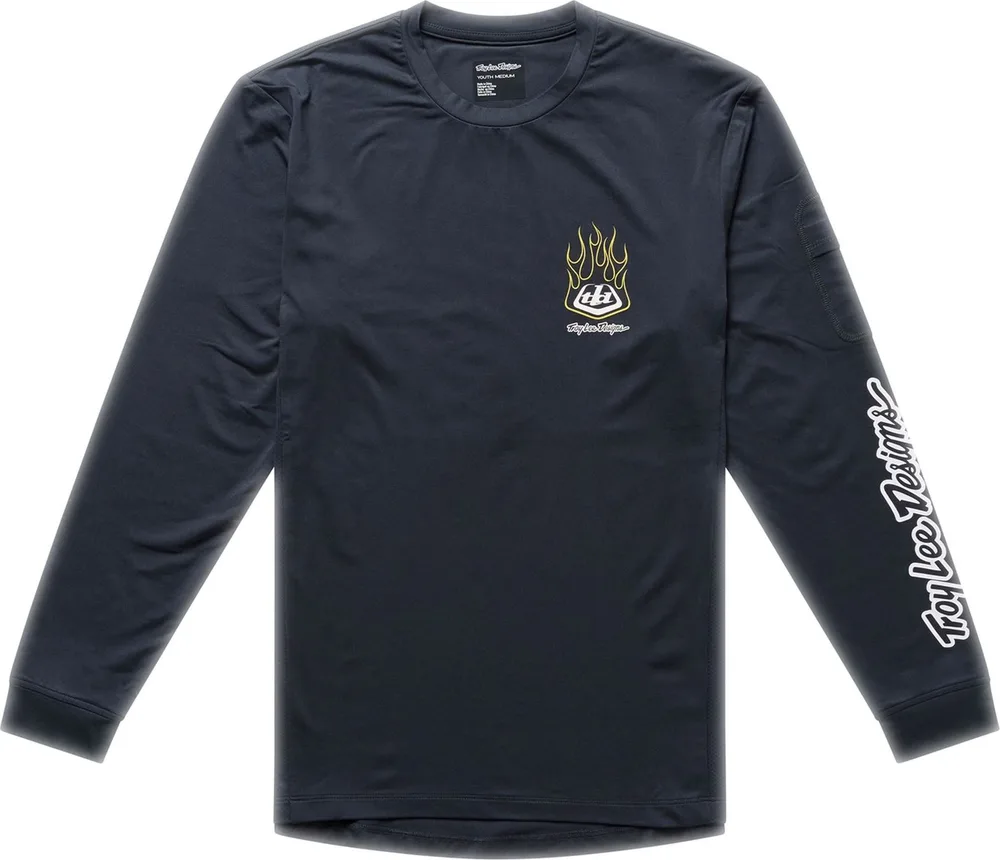Detský dres s dlhým rukávom TLD Youth Ruckus Ride Long Sleeve Tee Pressed Carbon