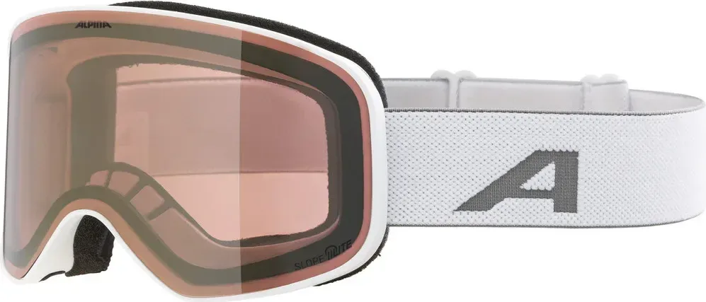 ALPINA Lyžiarske okuliare SLOPE white matt Q-LITE gold