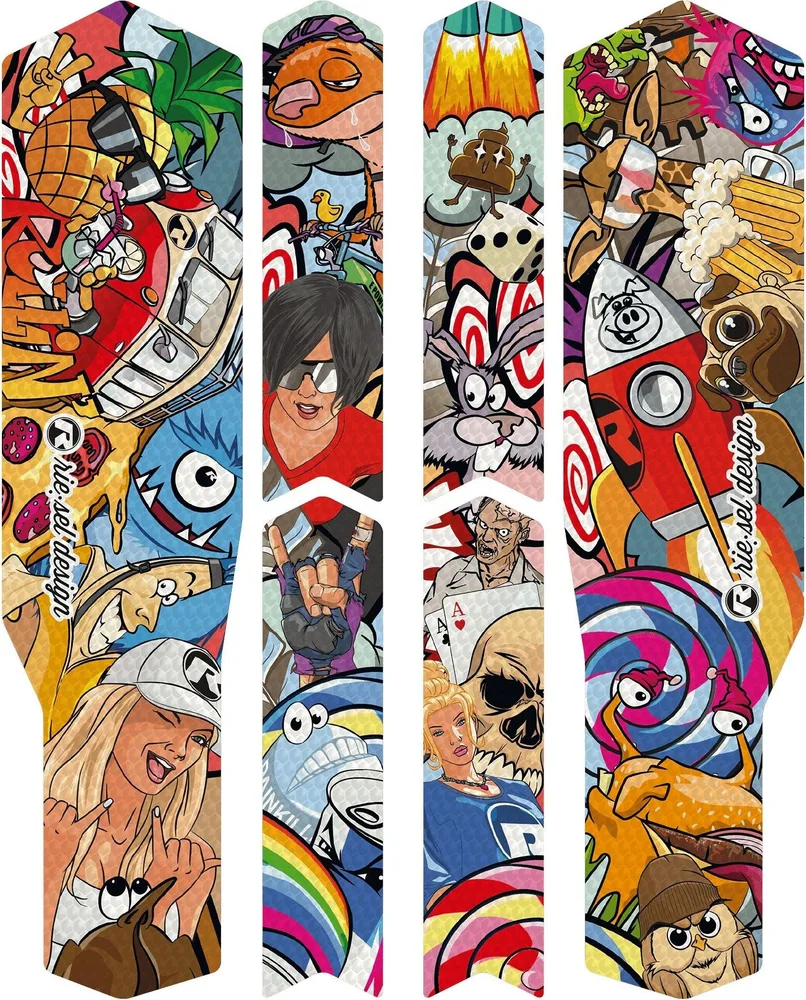 Nálepky na zadnú stavbu RIESEL Chain Tape 3000, Stickerbomb Eyecatcher