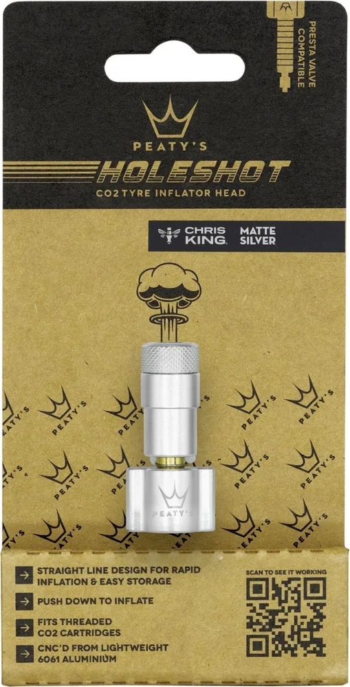 Hlavica CO2 pumpy Peaty's Holeshot Silver
