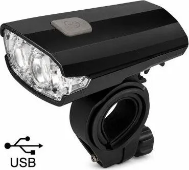 Svetlo predné MPB 2 LED, 3F, USB nabíjanie,s USB káblom. V cene výrobku je zahrnutý recykl.pop.pre SR v sume 0,1248 €/kg.
