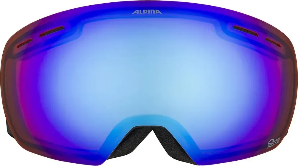 ALPINA Lyžiarske okuliare GRANBY Q-LITE black-smoke-blue matt, modré sklo