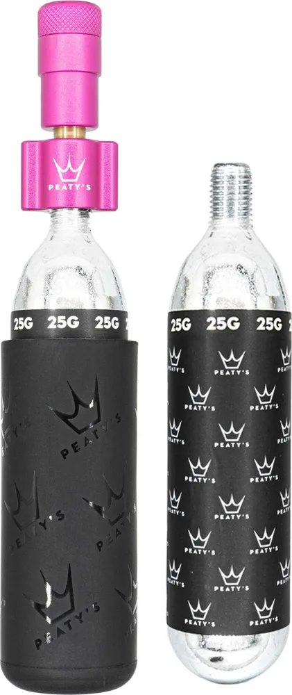 CO2 pumpa + bombičky 2 ks Peaty's Holeshot - MTB (25 g) - Punch