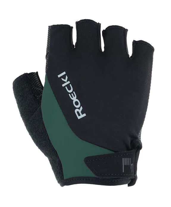 Roeckl cyklistické rukavice Basel 2, čierno-zelené (black/duck green)