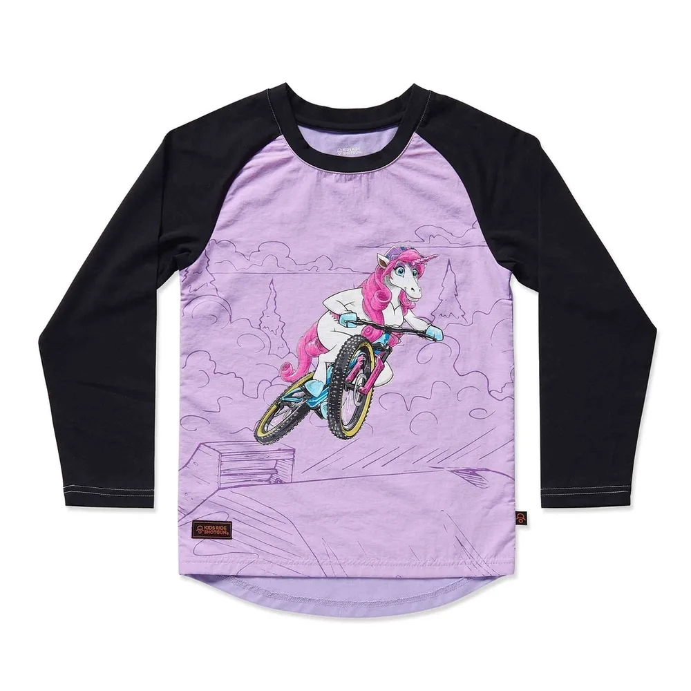 Kids Ride Shotgun Detský cyklistický dres MT Unicorn, Ružová