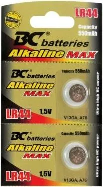 Batéria - alkalická LR44, 1,5V, 2 ks/sada, v blistri