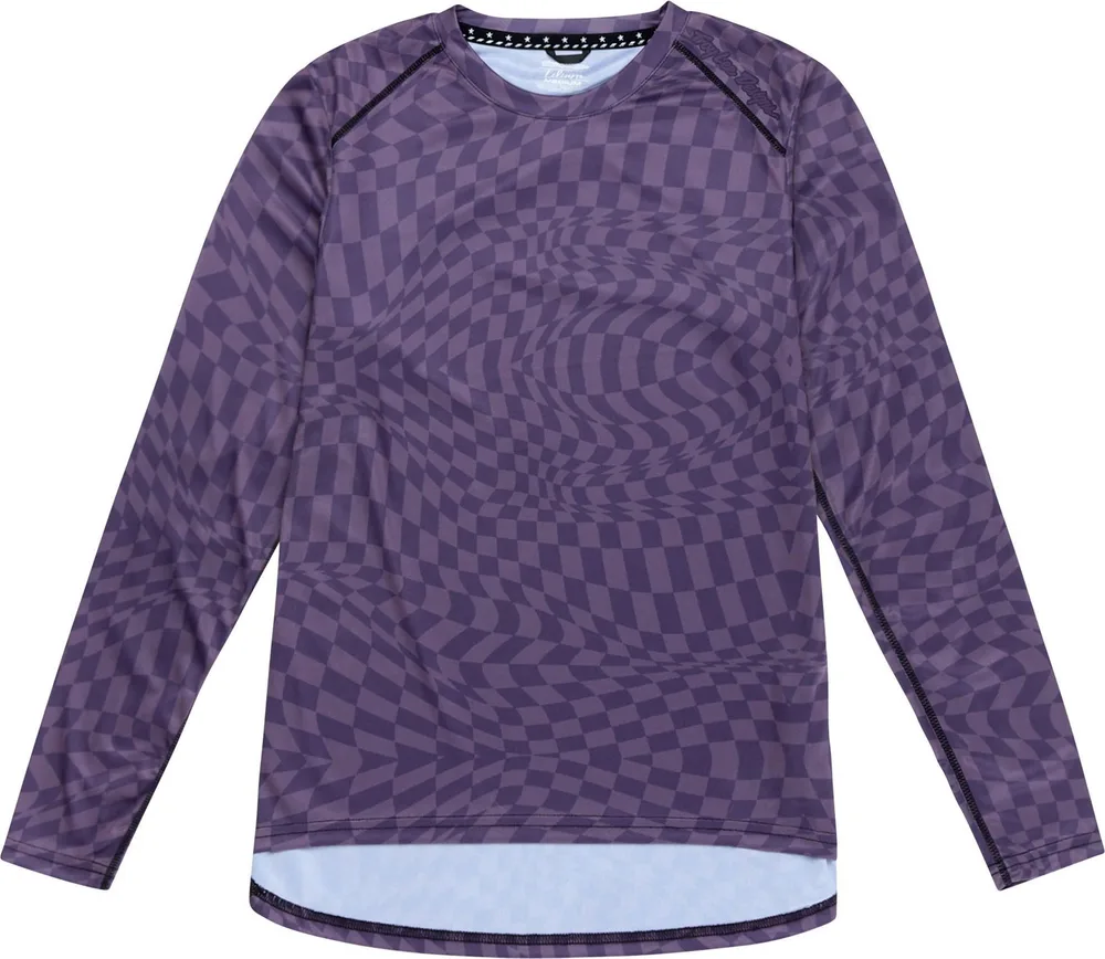 Dámsky dres s dlhým rukávom TLD Lilium Twisted Checkers Deep Purple