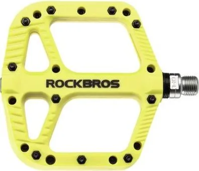 Pedál RockBros, PL,LSL Flat nylon, 9/16, žlto/zelený