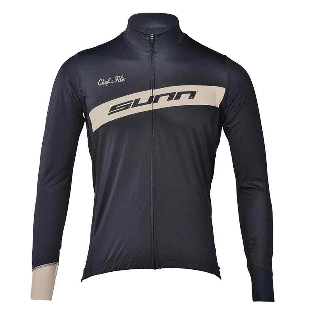 SUNN Cyklistický dres dlhý rukáv, pánsky, čierny, Čierna