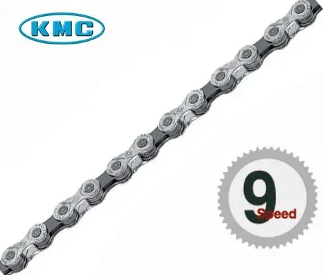 KMC Reťaz X 9 strieborno-sivá, v sáčku 116 článkov, X-9-93 6,6 mm, 27 rýchlostí