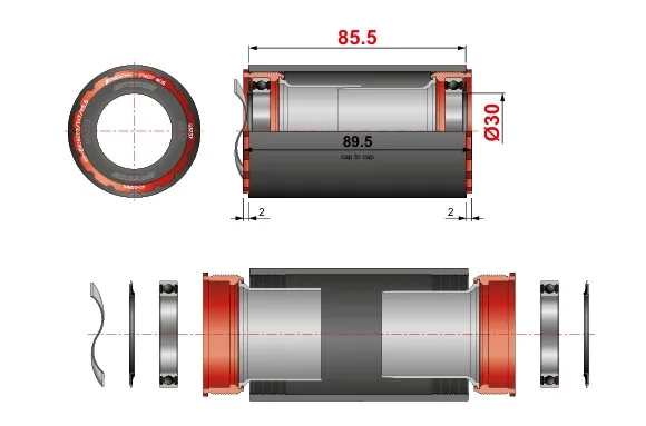 FSA stredové zloženie T47, 386EVO - 6002/85.5