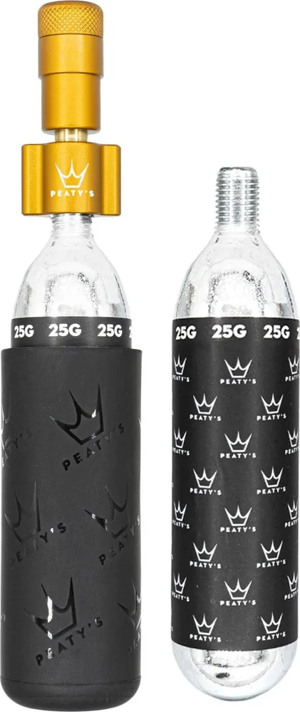 CO2 pumpa + bombičky 2 ks Peaty's Holeshot - MTB (25 g) - Bourbon