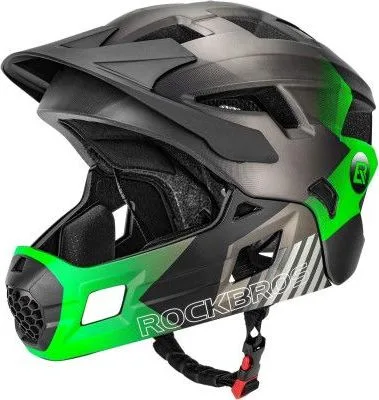Prilba, RockBros, čierno/zelená, veľ.S 48-54cm