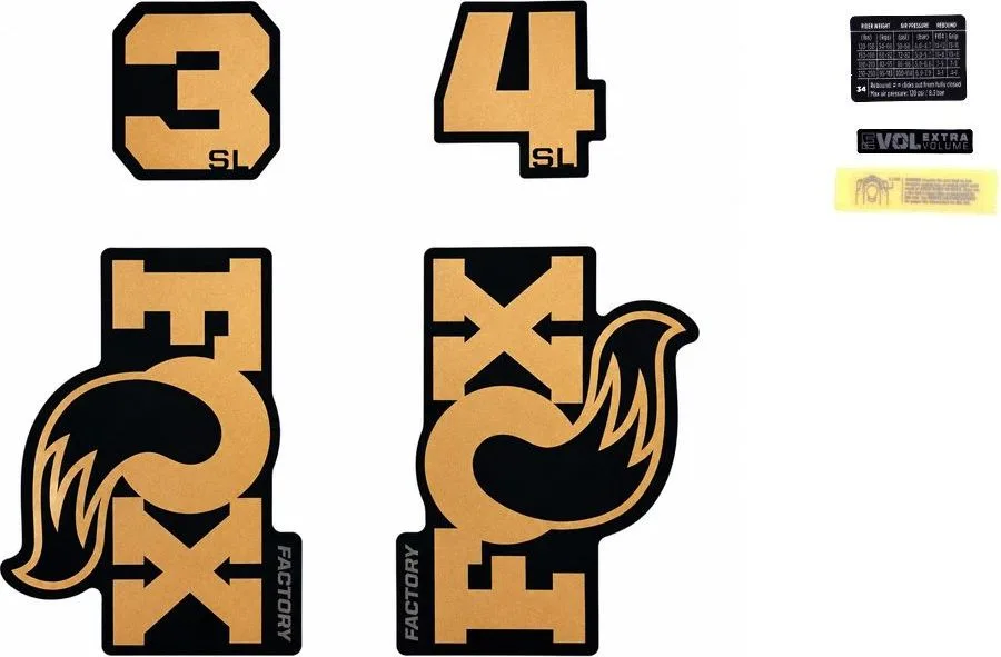 Sada nálepiek pre vidlicu FOX Float 34 SL Factory Black (2026+)
