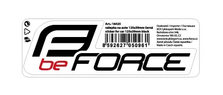 FORCE nálepka na auto 125x39mm, čierna