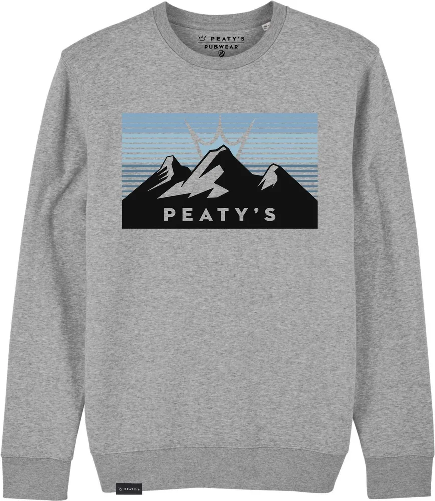 Mikina Peaty's Pubwear Crew 3 Peaks Sunrise / Heather Grey