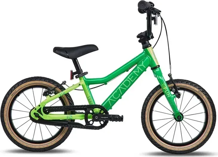 ACADEMY Detský bicykel Grade 2 Edition FUNtasy - 14" 2025, Zelená/Ružová/Modrá