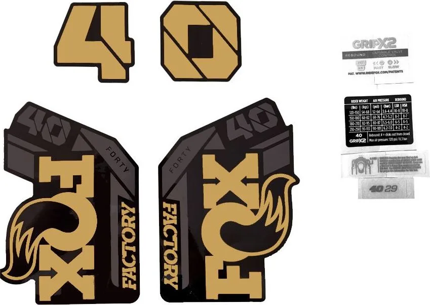 Sada nálepiek pre vidlicu FOX Float 40 Factory Black (2021-2026)