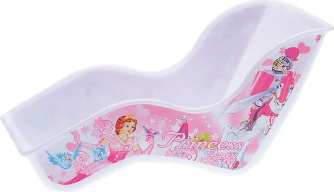 Sedačka na bábiku, biela s ružovou nálepkou