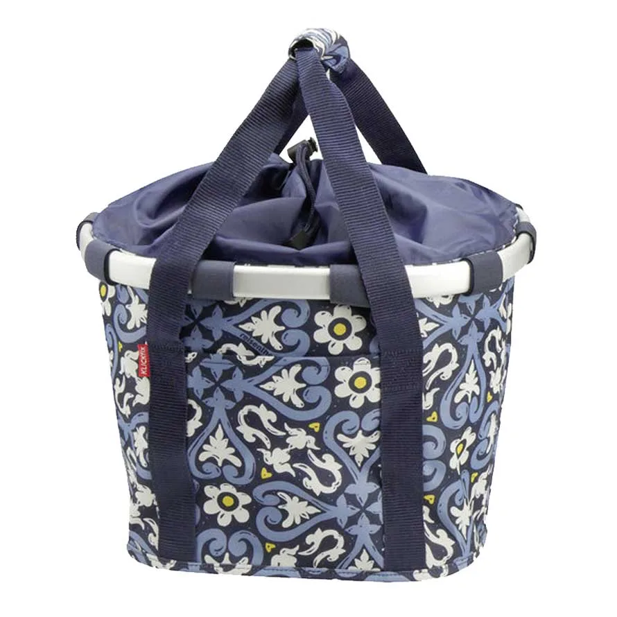 KLICKfix Košík na riadidlá Reisenthel GT Floral, Čierna/Sivá/Modrá/Béžová