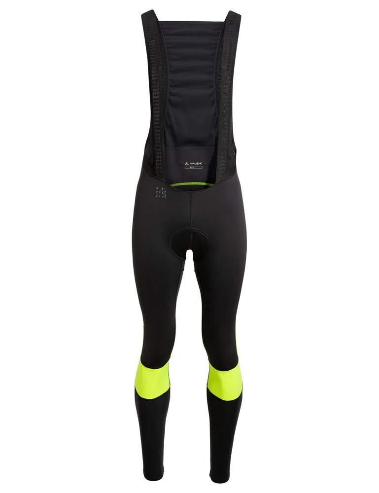 Vaude cyklistické nohavice Kuro Warm Bib, pánske, neon yellow