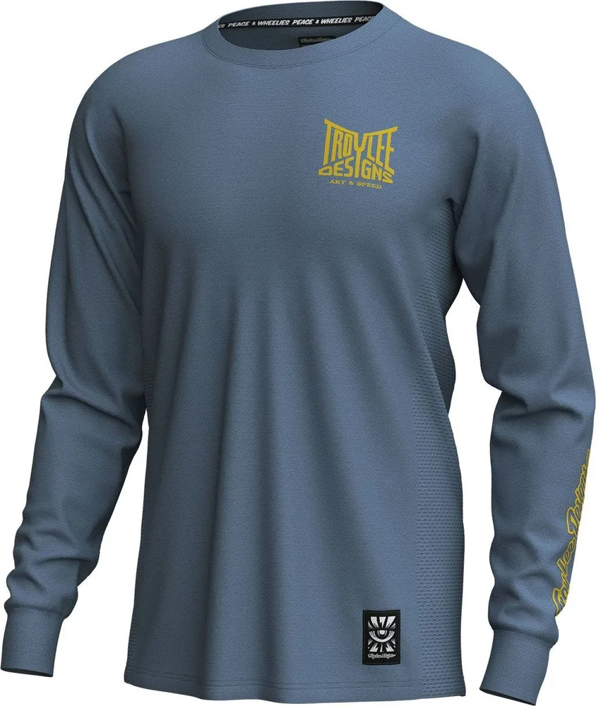 Pánsky dres s dlhým rukávom TLD Skyline Ride Tee Handlebar Slate