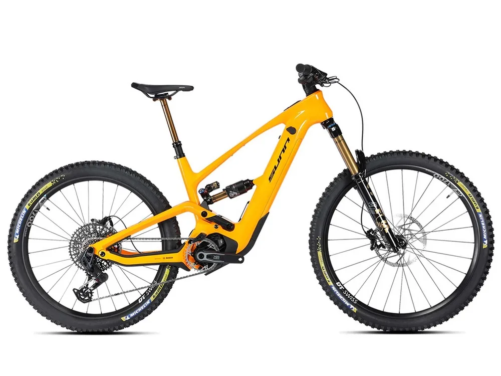 SUNN Celoodpružený horský elektrobicykel One Factory 2026 S, Žltá/Oranžová