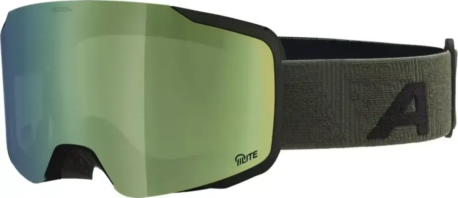 ALPINA Lyžiarske okuliare TAOS Q-LITE black-olive/mirror green
