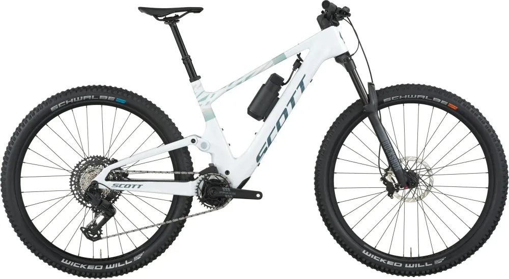 SCOTT Lumen 920 white – celoodpružený horský elektrobicykel