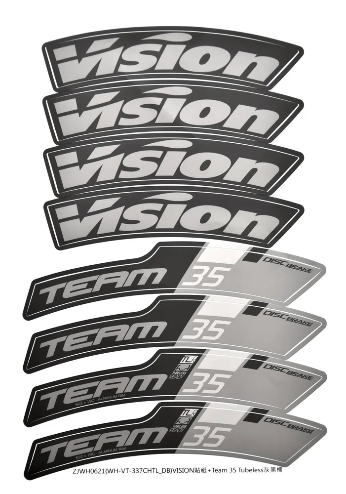 VISION nálepky na ráfik TEAM 35 DB CH-TL