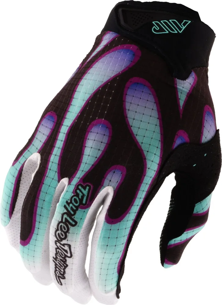 Detské rukavice TLD Youth Air Overspray Black / Real Teal