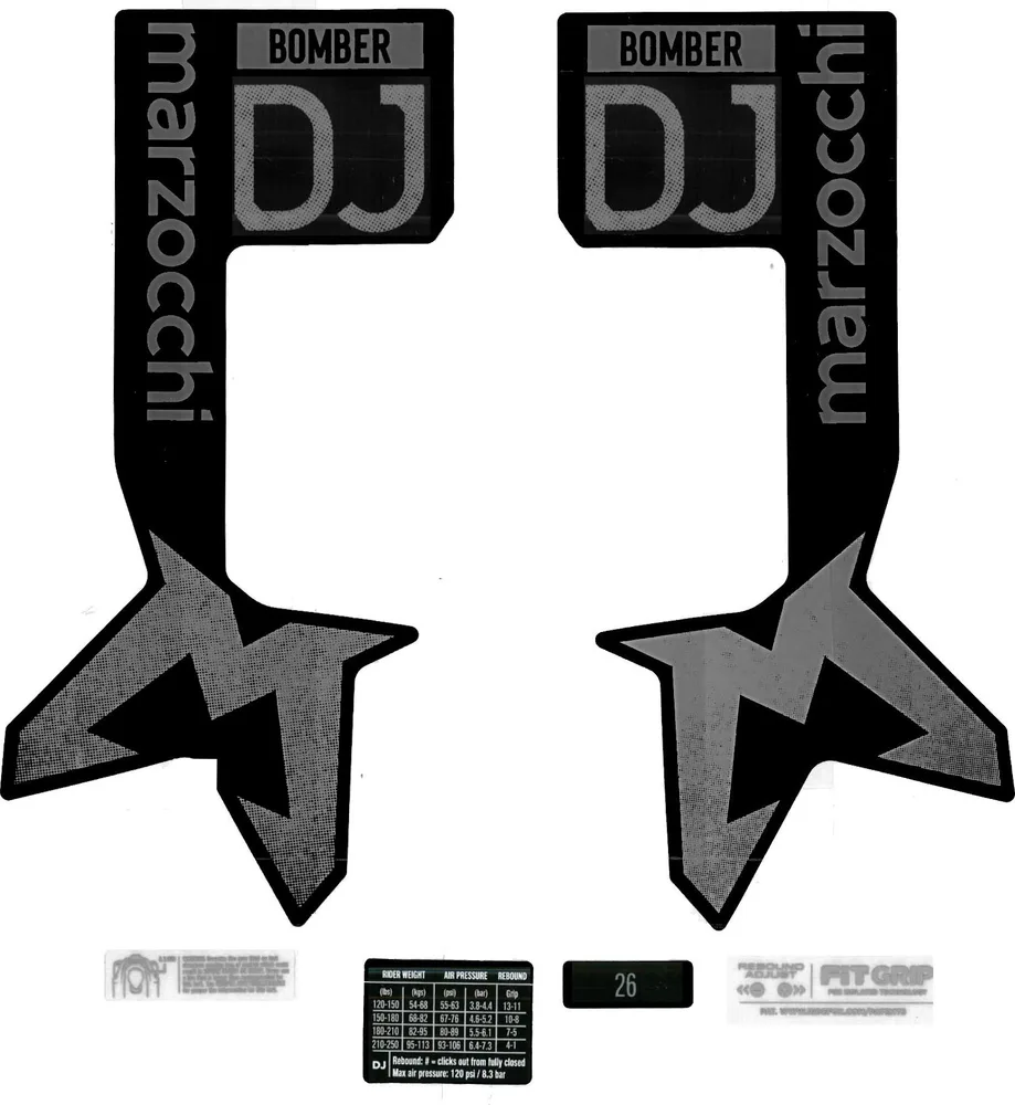 Sada nálepiek pre vidlicu Marzocchi Bomber DJ Matt Black