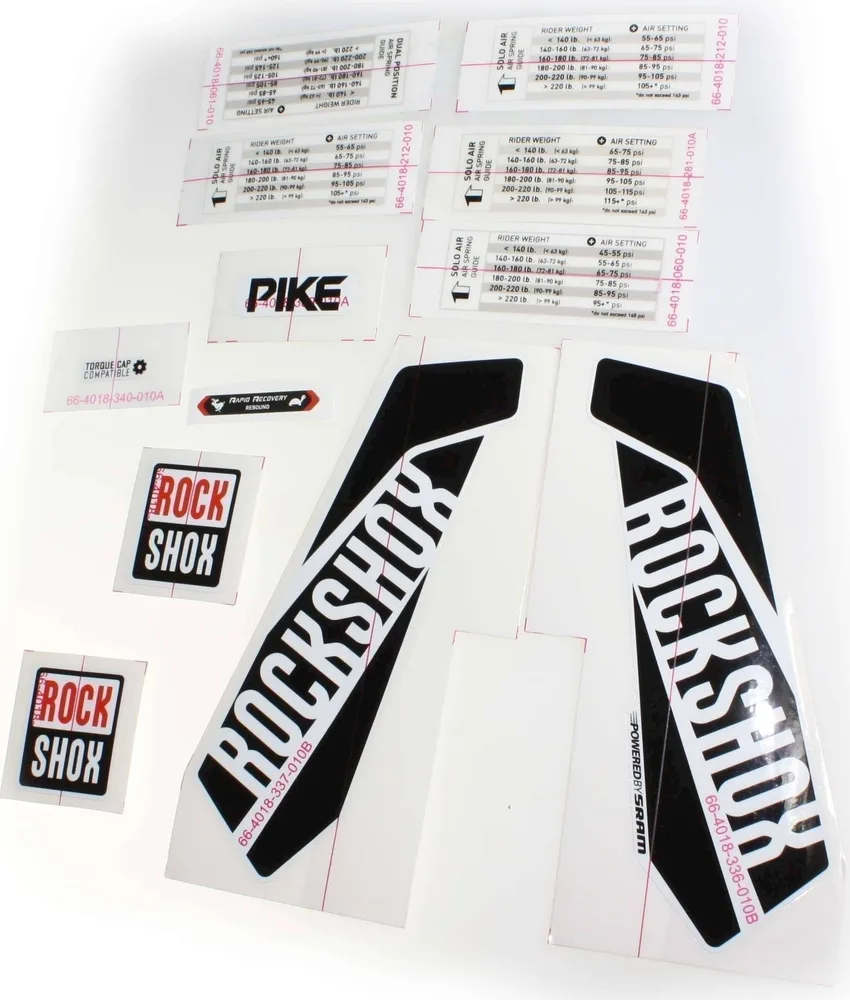 Sada nálepiek RockShox Pike 26/27.5/29 WHT/BLK