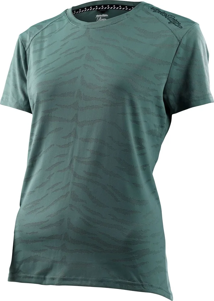 Dámsky dres s krátkym rukávom TLD Lilium Tiger Jacquard Steel Green